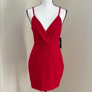 New NWT Lulus Red Spaghetti Strap Dress Lace Back Sz M